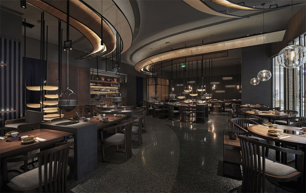 翘脚牛肉火锅店装修—尽膳口福餐厅设计案例(图1) 翘脚牛肉火锅店装修—尽膳口福餐厅设计案例(图1)