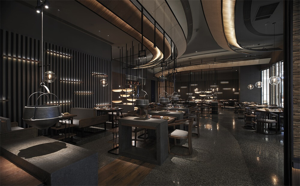 翘脚牛肉火锅店装修—尽膳口福餐厅设计案例(图6) 翘脚牛肉火锅店装修—尽膳口福餐厅设计案例(图6)