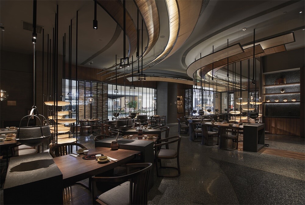 翘脚牛肉火锅店装修—尽膳口福餐厅设计案例(图7) 翘脚牛肉火锅店装修—尽膳口福餐厅设计案例(图7)