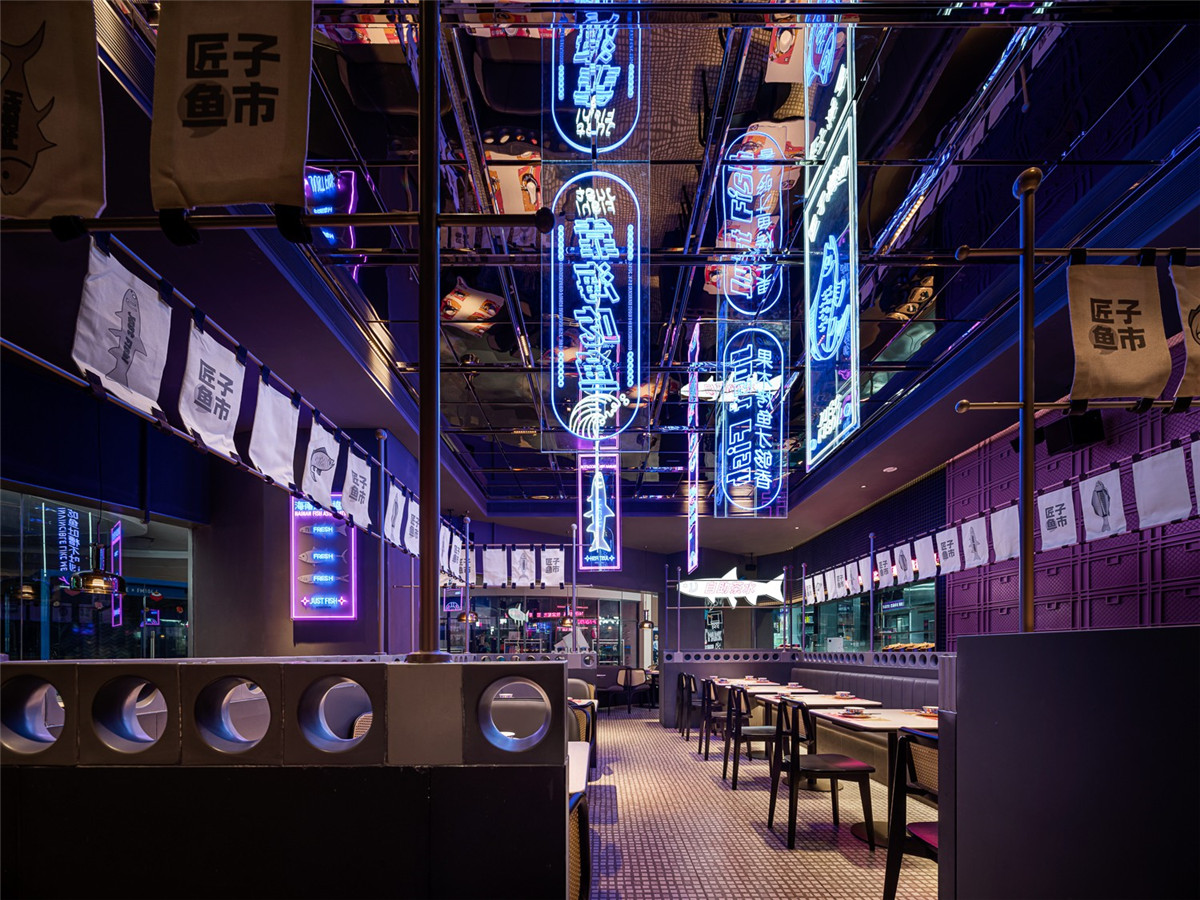 酷酷的霓虹灯复古港风烤鱼店装修设计(图6) 9577188_14.jpg