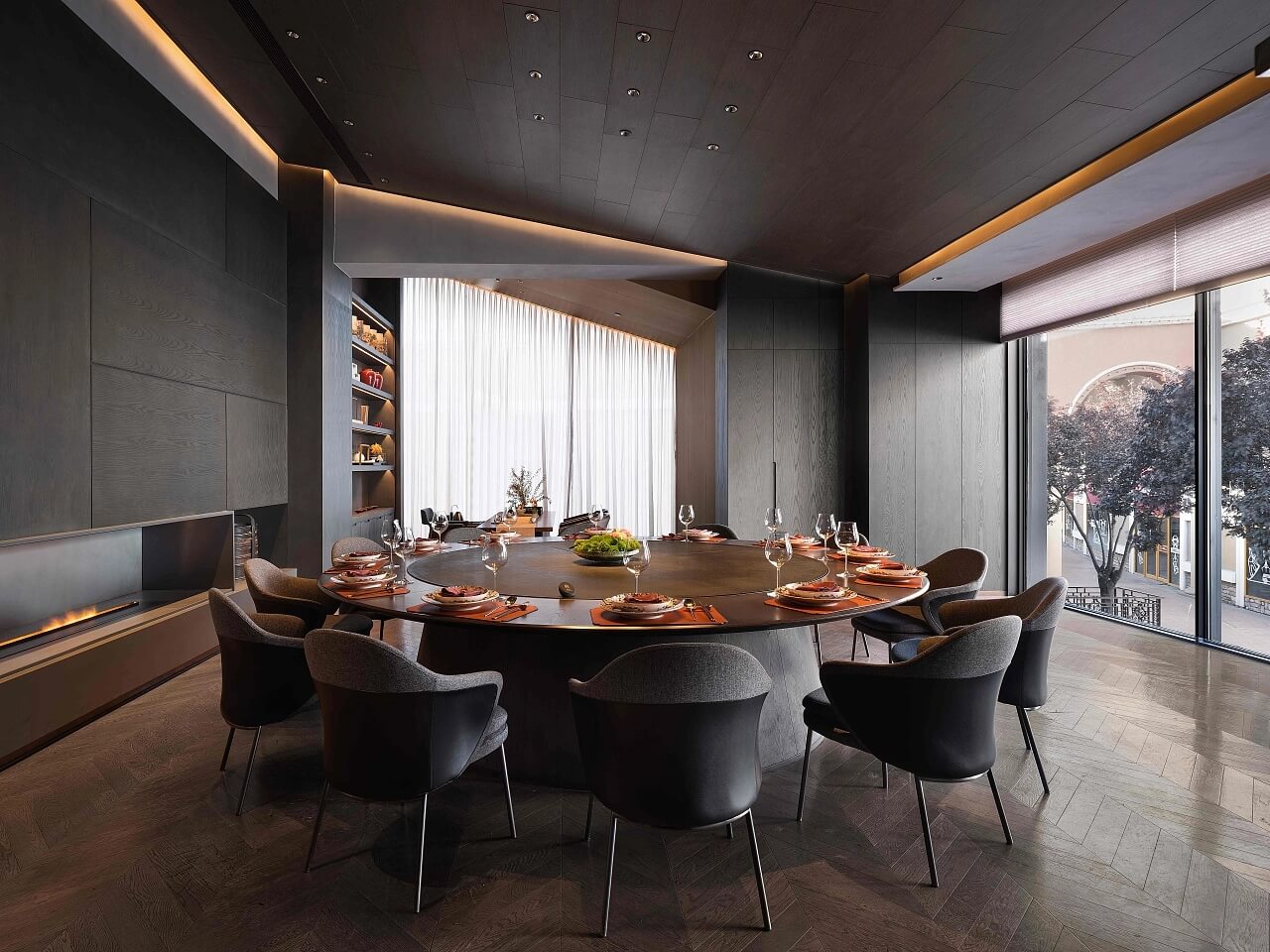 现代中西结合拾久烤鸭蓝港店装修案例分享(图11) 11.jpg