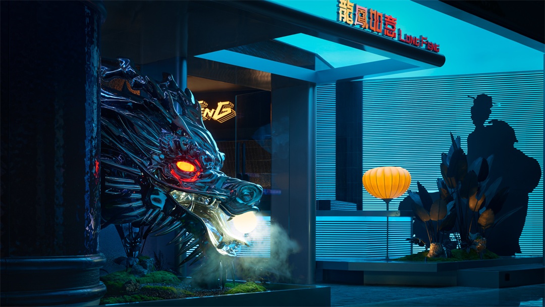 超酷国潮朋克风火锅串串店装修设计案例(图2) 063601_62f432d11f5702222.jpg