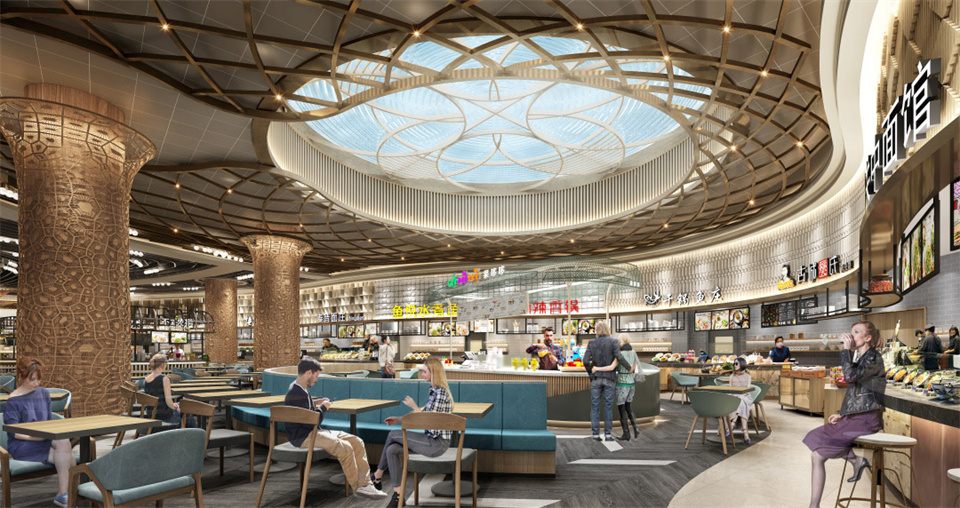 郑州美食广场设计公司食通天美食市集装修案例(图7) 郑州美食广场设计公司食通天美食市集装修案例(图7)