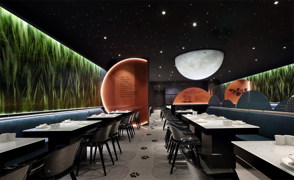 郑州火锅店设计推荐小肥羊特色火锅店装修实景图(图3) 郑州火锅店设计推荐小肥羊特色火锅店装修实景图(图3)