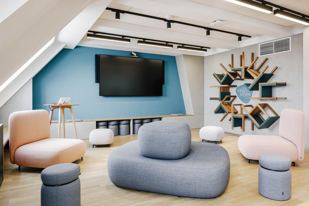 青春活力的商务科技公司办公室装修设计方案(图11) 青春活力的商务科技公司办公室装修设计方案(图11)