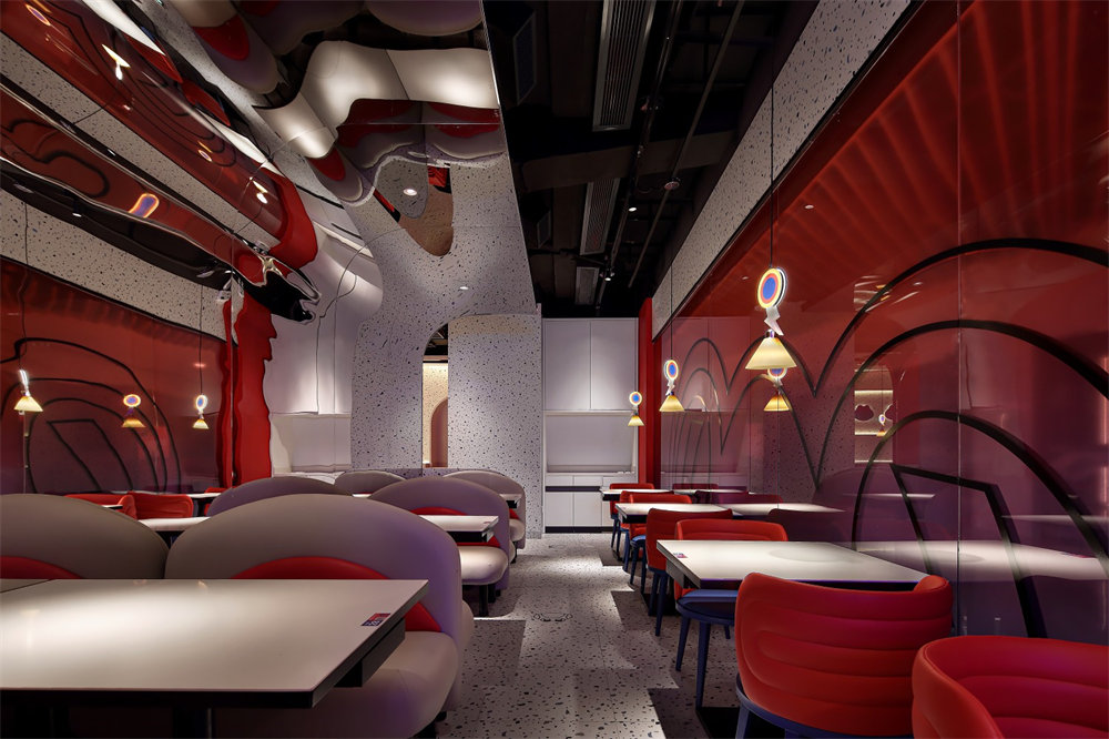 蛙来哒牛蛙特色主题餐厅装修设计案例(图6) 蛙来哒牛蛙特色主题餐厅装修设计案例(图6)