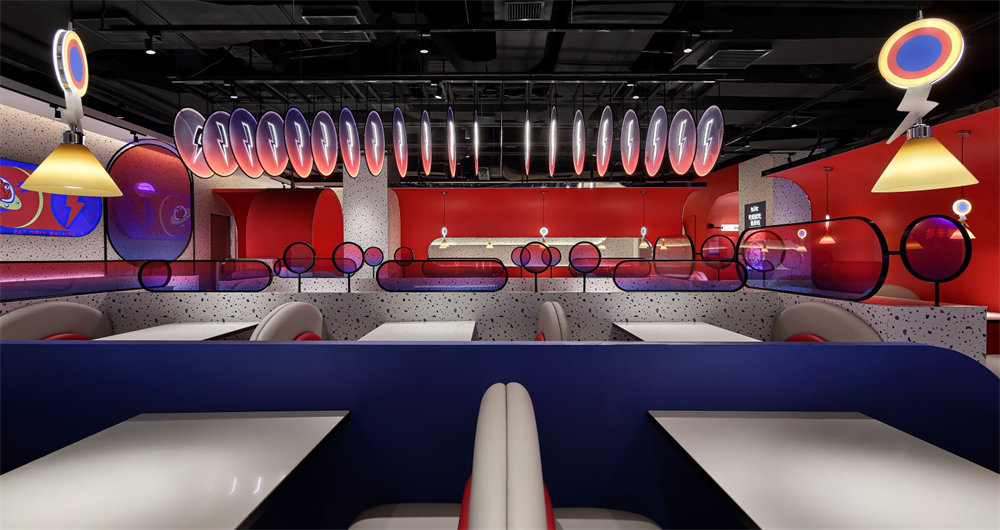 蛙来哒牛蛙特色主题餐厅装修设计案例(图8) 蛙来哒牛蛙特色主题餐厅装修设计案例(图8)