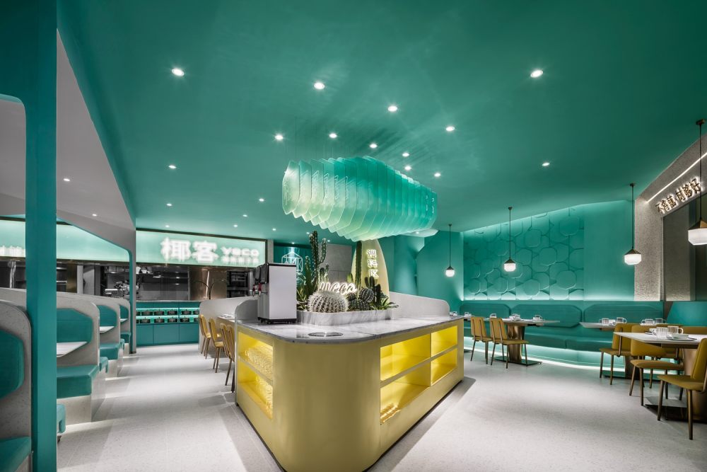郑州火锅店设计推荐海南椰子鸡火锅店装修方案(图4) 郑州火锅店设计推荐海南椰子鸡火锅店装修方案(图4)