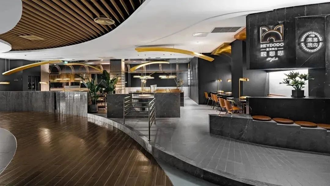 嘿嘟嘟现代轻奢风黑猪烤肉店装修设计图(图1) 嘿嘟嘟现代轻奢风黑猪烤肉店装修设计图(图1)