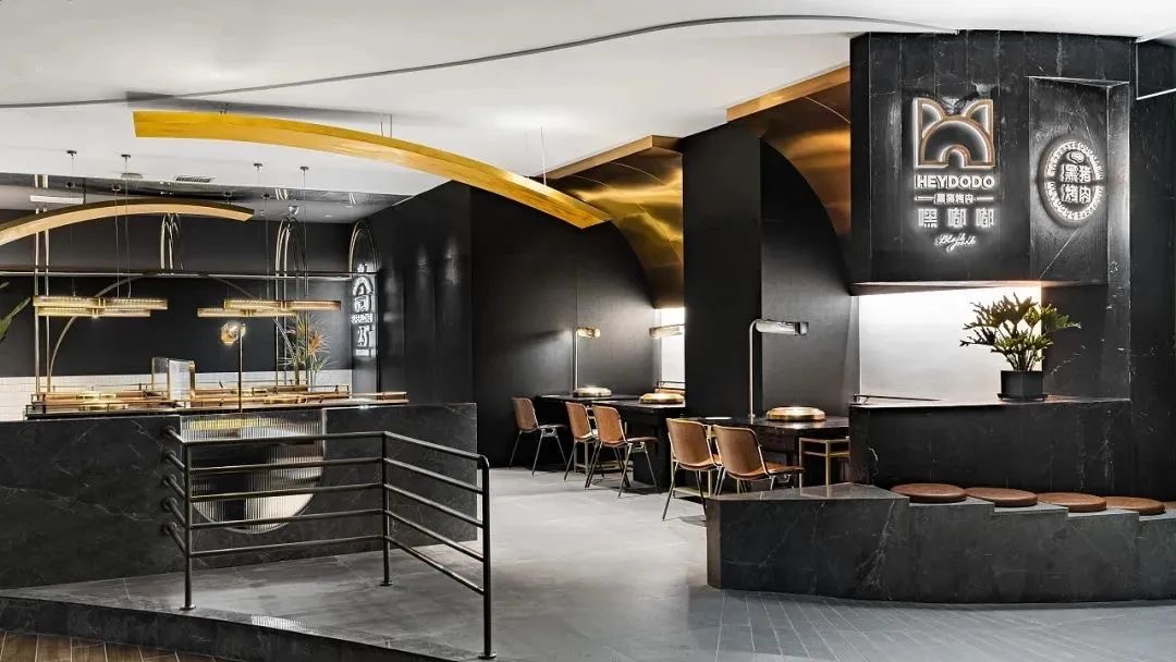 嘿嘟嘟现代轻奢风黑猪烤肉店装修设计图(图4) 嘿嘟嘟现代轻奢风黑猪烤肉店装修设计图(图4)