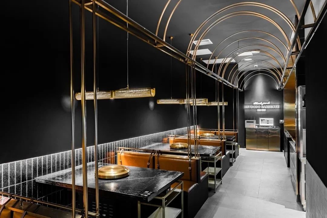 嘿嘟嘟现代轻奢风黑猪烤肉店装修设计图(图8) 嘿嘟嘟现代轻奢风黑猪烤肉店装修设计图(图8)