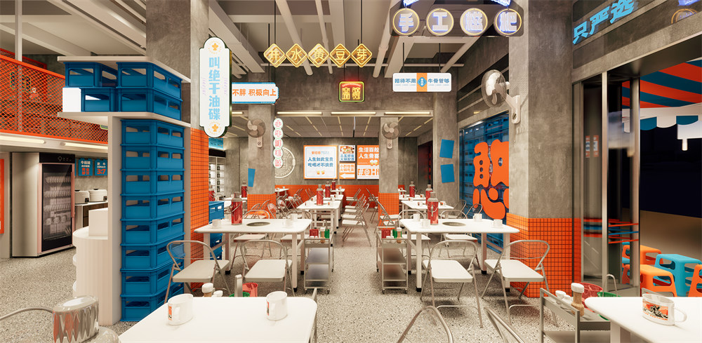 烟火气市井风现熬牛骨火锅店装修设计案例(图6) 烟火气市井风现熬牛骨火锅店装修设计案例(图6)