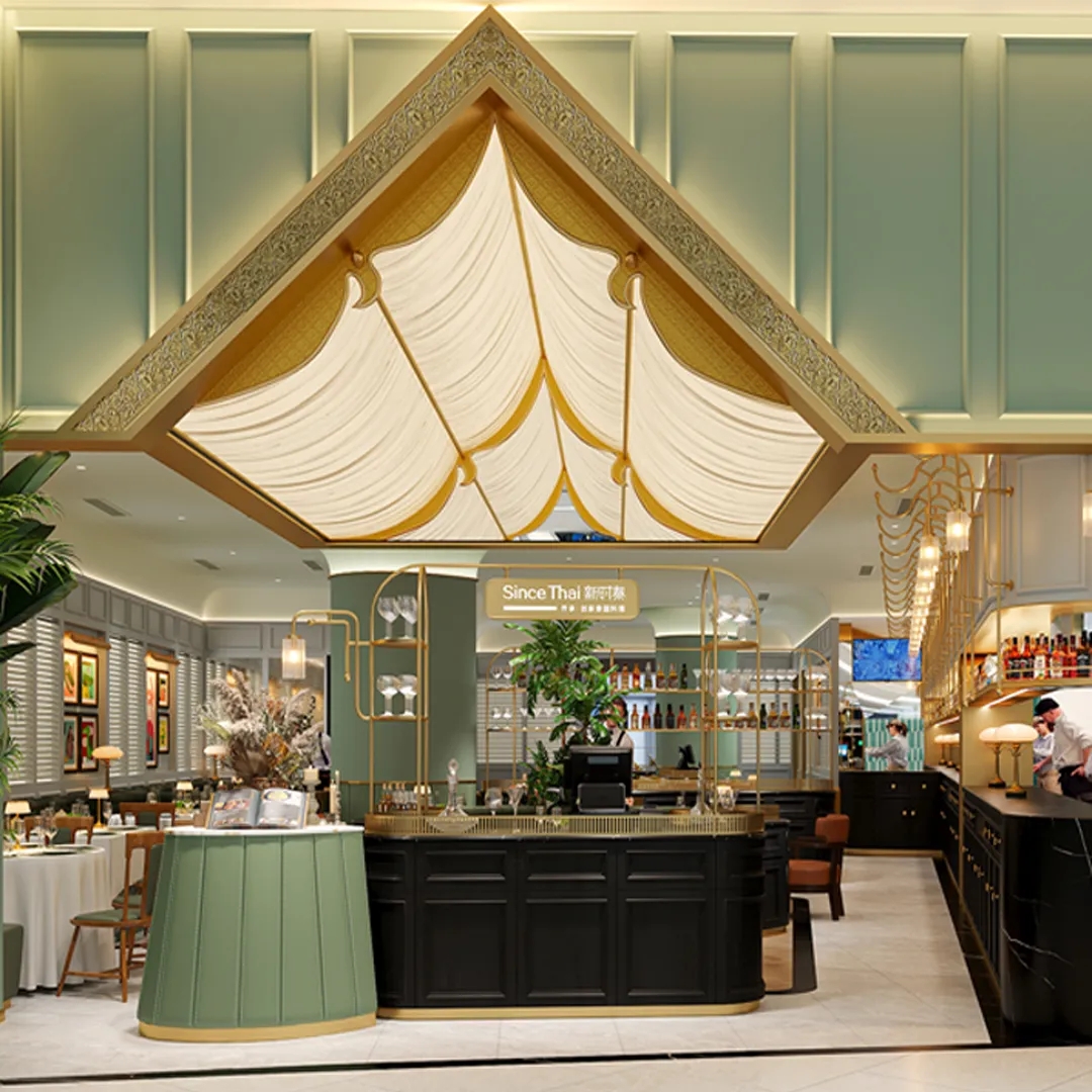 新时泰泰式特色餐厅改造装修设计案例(图2) 新时泰泰式特色餐厅改造装修设计案例(图2)