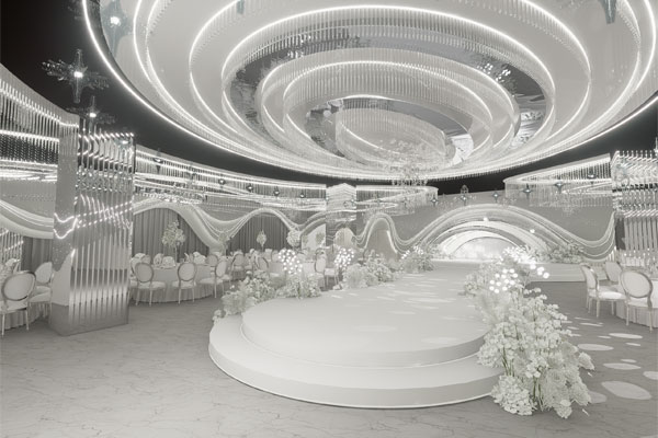 郑州启爱礼宴多色系婚礼堂装修设计