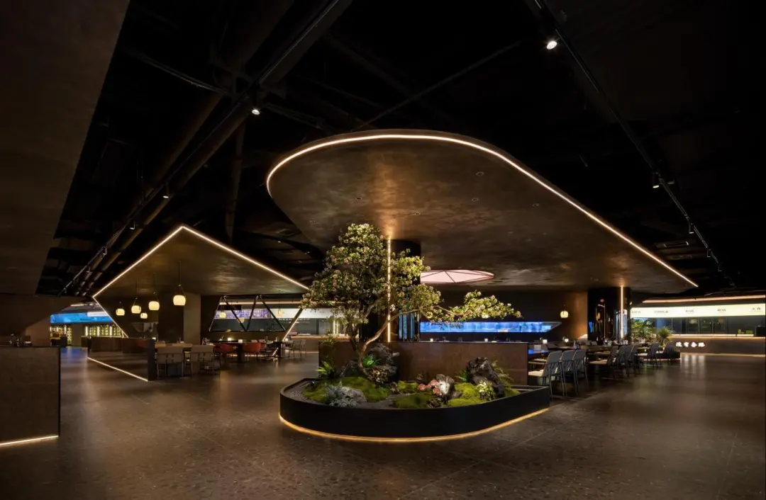 赛博朋克美学  平价海鲜小火锅装修设计(图7)